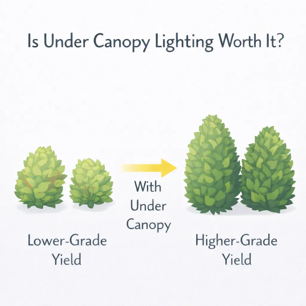 under canopy lighting ROI for indoor grow light investment